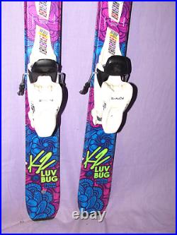 K2 LUV BUG girls all mtn skis 112cm with Marker 4.5 Gripwalk adjustable bindings