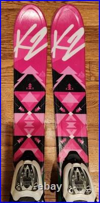 K2 Luv Bug 112 cm Junior Snow Skis With Marker 4.5 Bindings Pink