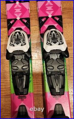 K2 Luv Bug 112 cm Junior Snow Skis With Marker 4.5 Bindings Pink