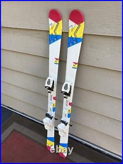 K2 Luv Bug 124 or 136 cm Girls Skis withMarker 7.0 Kids Binding GREAT CONDITION
