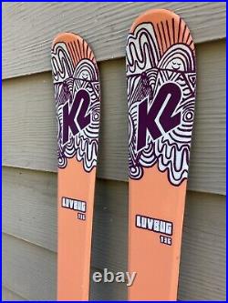 K2 Luv Bug 136 cm Girls Skis withMarker 7.0 Kids Bindings GREAT CONDITION