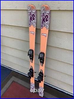 K2 Luv Bug 136 cm Girls Skis withMarker 7.0 Kids Bindings GREAT CONDITION