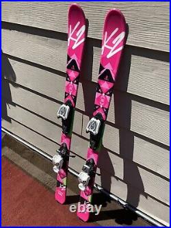 K2 Luv Bug Girls 112or 124cm Skis withMarker 4.5 Kids Bindings GREAT CONDITION