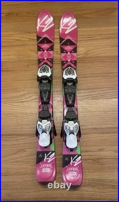 K2 Luv Bug Youth Kids Skis with MARKER 4.5 Bindings 88 cm Pink