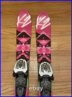 K2 Luv Bug Youth Kids Skis with MARKER 4.5 Bindings 88 cm Pink