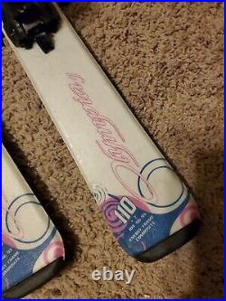 Kids Nordica Olympia J Skis With Marker 4.5 Bindings Size 110 White Blue Pink