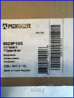 Marker 10.0 Fastrak III Ski Bindings TP System 80mm DIN 3-10 Black White Alpine