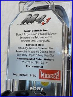 Marker M4.1 Logic Biotech Toe Ski Boot Bindings Complete Pair Black