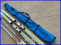 Vintage K2 SL-Slalom Slalom USA 195cm Marker M34 Bindings Snow Skis w Bag Poles