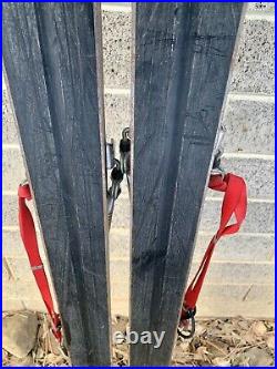 Vintage Late 60s Fischer Combi Alu Steel Blue Skis Marker Rotomats FO 200cm