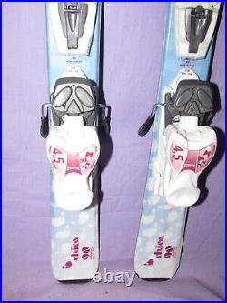 Volkl CHICA Jr girl's all mtn skis 90cm with Marker 4.5 adjustabe ski bindings