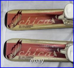 Volkl Chica Junior Kids Skis 100 cm Pink Butterfly Marker 4.5 GW Bindings Völkl