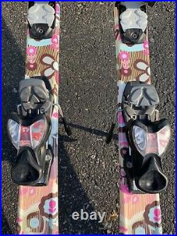 Women's Roxy Flower Motive Skis 120cm with Marker 4.5 Bindings